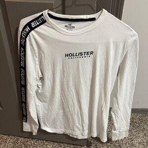 Hollister White Long Sleeve Tee with Black Accents